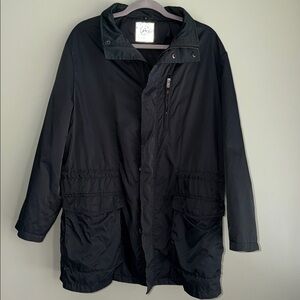 Armani Collezioni Water Repellant Coat Zipper Snap Front Pockets Hood Size 44